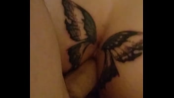 Russian hot chick with tattoos hotly fucked in tight slits and brought to orgasm